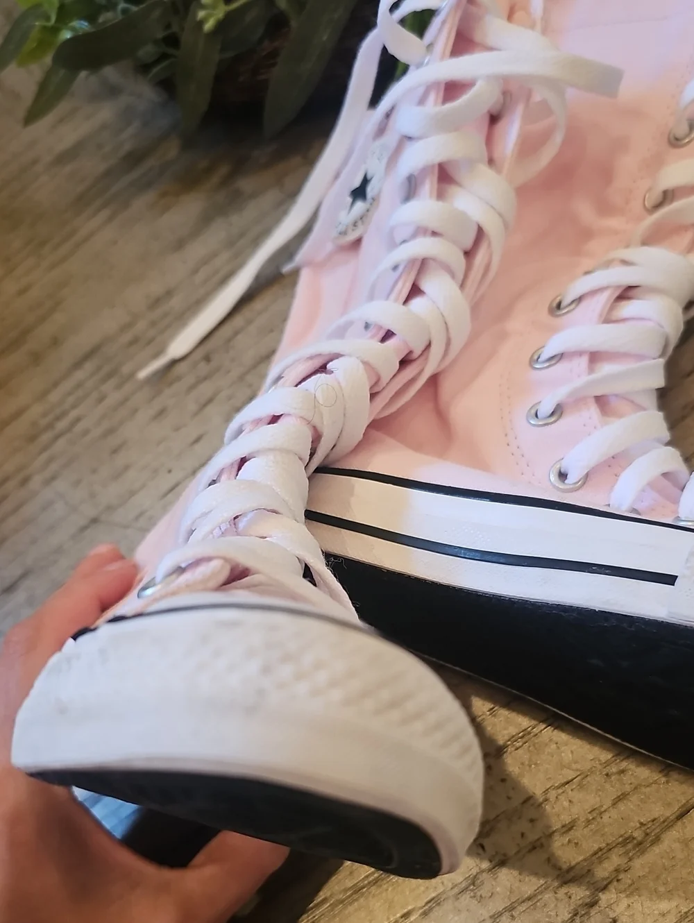 Converse Chuck Taylor All Star High Lace-Up Boots in Light Pink Size 12